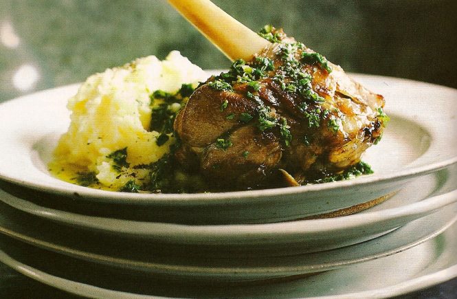 Slow-cooked lamb shank